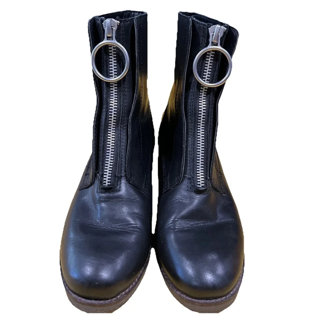 Lucky Brand Tibly Casual Ankle Boots Womens Size‎ 8.5M /39 Black Leather Zip